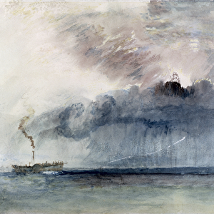 Steamboat in a Storm, c. 1841 (w / c & pencil on paper)