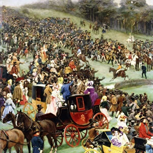 The Steeplechase, (oil on canvas)