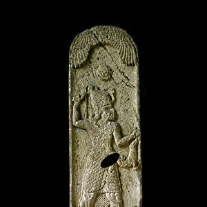 Stele called Amrit: probably Melqart represented on his lion, the solar disk above him