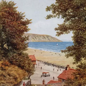 Steps to the Beach, Filey (colour litho)