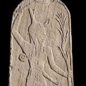 The storm-god Baal with a thunderbolt, from Ugarit (Ras Shamra) c