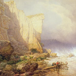 Stormy Weather, Clearing Seaton Cliffs, South Devon, 19th century