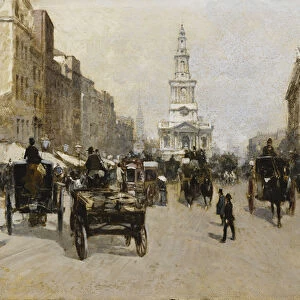 The Strand, London, 1888 (oil on panel)