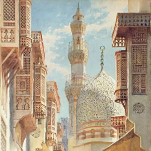 A Street in Cairo, 1890 (w / c on paper)