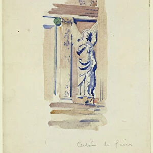 Study of an angel statue, Certosa di Pavia, 1891 (pencil & w / c)