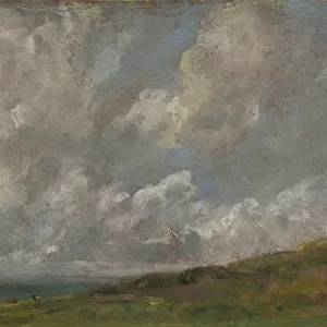 Study of Clouds over a Landscape, c.1821-22 (oil on laminate cardboard
