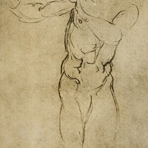 Study for a masculine bust, drawing by Michelangelo. Casa Buonarroti, Florence