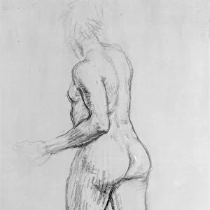 Study of a nude woman, 1915 (charcoal on paper)