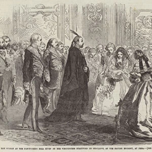 The Sultan at the Fancy-Dress Ball given by the Viscountess Stratford de Redcliffe, at the British Embassy, at Pera (engraving)