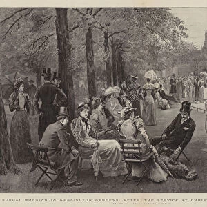 Sunday Morning in Kensington Gardens, after the Service at Christs Church, Lancaster Gate (engraving)