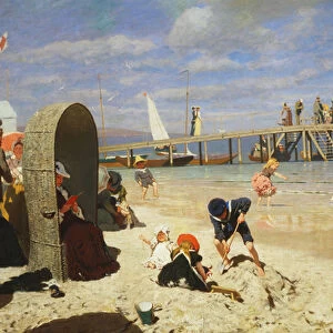 A Sunny Day at the Beach, 1900 (oil on canvas)