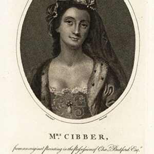 Susannah Maria Cibber, English soprano singer and actress. 1769 (engraving)