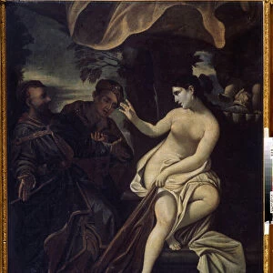 "Suzanne et les vieillards"(Susanna and the Elders) Peinture de Francesco Albani dit l Albane (1578-1660) 17eme siecle Regional Art Museum, Oujhorod, Ukraine