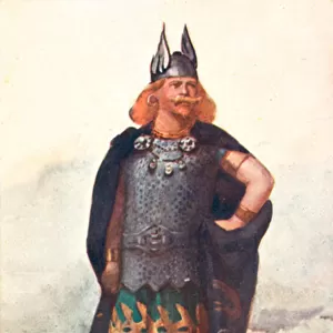 Sweyn, King of the Danes (colour litho)