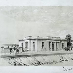 Swinton Station, c.1840 (tinted lithograph on paper)
