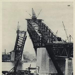 The Sydney Harbour Bridge under construction, New South Wales, Australia, 1929-1930 (b / w photo)