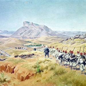 The Taking of Andriba Peak, Madagascar, 15th september 1895 (oil on canvas)