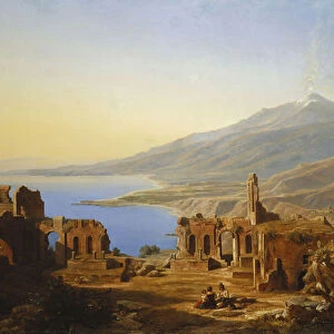 Teatro Greco, Taormina, with Etna beyond, 1852 (oil on canvas)