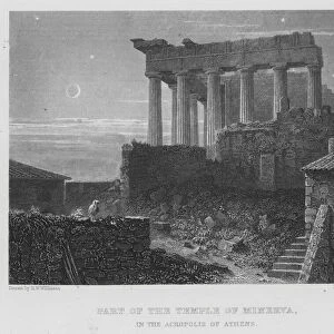Part of the Temple of Minerva in the Acropolis of Athens (engraving)