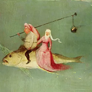 The Temptation of St. Anthony, right hand panel, detail of a couple riding a fish