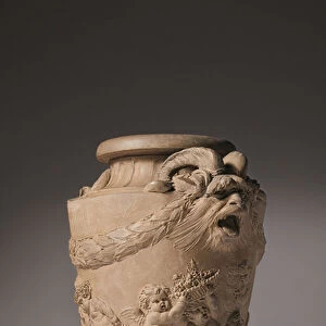 A terracotta vase with putti with grotesque handles, c. 1763