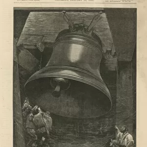 Testing of the great bell for St Pauls Cathedral (engraving)