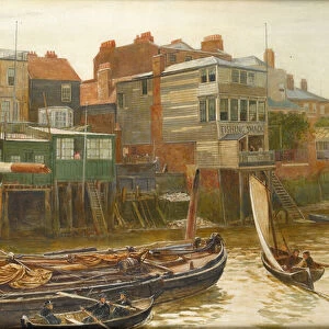 The Thames at Cold Harbour, Blackwall, 1896 (w / c on paper)