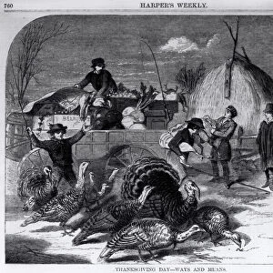 Thanksgiving Day: Ways and Means, from Harpers Weekly, 27th November 1858