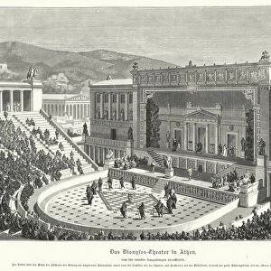 Theatre of Dionysus Eleuthereus, Athens, Ancient Greece (engraving)