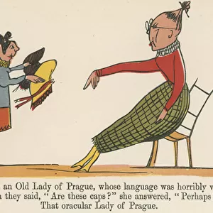 "There was an Old Lady of Prague, whose language was horribly vague", from A Book of Nonsense, published by Frederick Warne and Co. London, c. 1875 (colour litho)