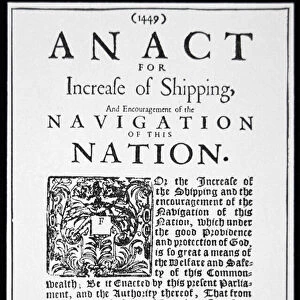 Title page of the Navigation Act of 1651 (print)