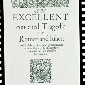 Title Page from Romeo and Juliet by William Shakespeare (1564-1616) 1597