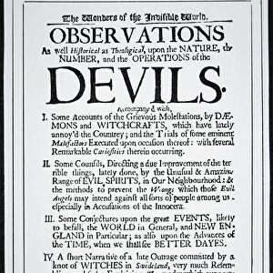 Title-page of a witch hunt pamphlet by Cotton Mather printed in Boston, 1693 (print)