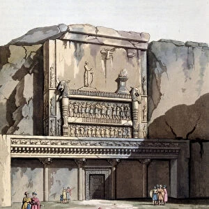 Tombs of Nakschi-Rustan in Persia - in "Le costume ancien et moderne"by Jules Ferrario, ed. Milan, 1819-20