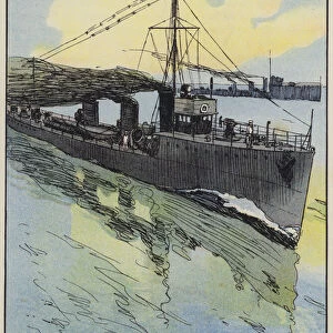 A Torpedo-Boat Destroyer (colour litho)
