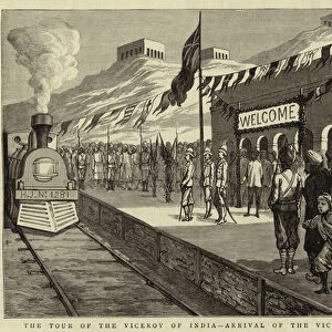 The Tour of the Viceroy of India, arrival of the Viceregal Train at Sibi (engraving)