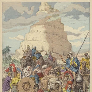 The Tower Of Babel (colour litho)