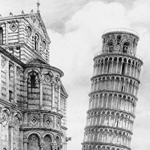 The Tower and the Cathedral of Pisa (engraving)