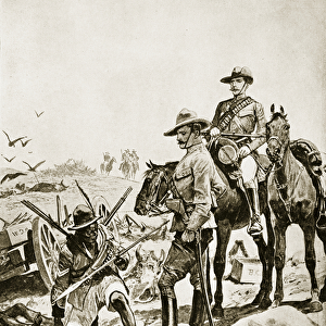 On the track of the Matabele, 1893 (litho)