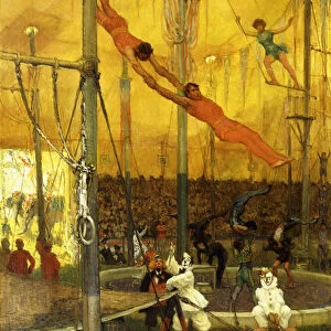 Trapeze Artists, (oil on canvas)