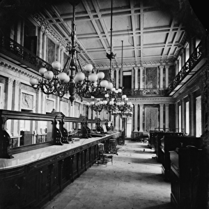 Treasury Department in Lincolns time (cash room - behind the desks), 1861-65