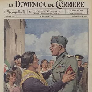 The triumphant week of the Duce in Sardinia (colour litho)