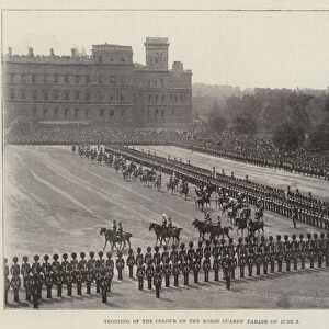 Trooping of the Colour on the Horse Guards Parade on 3 June (engraving)