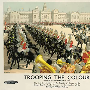 Trooping the Colour, poster advertising British Railways, c. 1950 (colour litho)