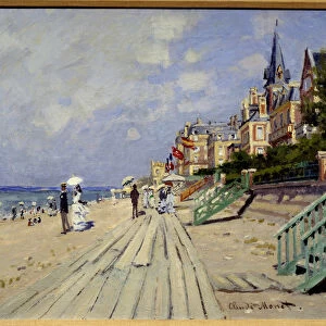 Trouville Beach. Painting by Claude Monet (1840-1926), 1870. Oil on canvas. Dim: 0. 51 x 0