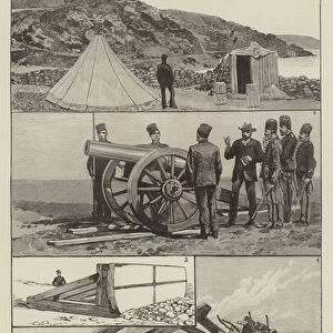 Turkish Artillery Experiments with Dynamite Shells at the Dardanelles (engraving)