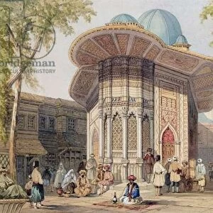Turkish figures before a kiosk (w / c & bodycolour on paper)