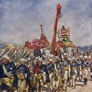 A Typical Group in the Retainers Procession (colour litho)