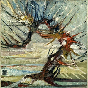 "Un arbre"(A tree) Peinture d Otto Mueller (1874-1930) (expressionnisme) Huile sur toile. Musee des Beaux Arts de Mikalojus Konstantinas Ciurlionis, Kaunas, Lituanie