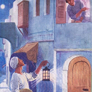 The unfriendly neighbour, from The Bible Picture Book published by Thomas Nelson, c